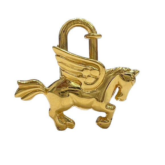 Hermes Accessories - HERMES Cadena Pegasus Gold GP 1993 Limited Accessory Accessories Padlock Horse C